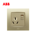 ABB开关插座由艺系列珍珠金一位三极带开关插座16A