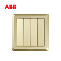 ABB开关插座徳逸系列珍珠金四位单控开关10AX