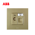 ABB开关插座由艺系列珍珠金二位电视/电脑插座