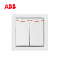 ABB开关插座德宁系列白色二位单控带装饰线带灯开关10AX