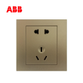 ABB开关插座永致系列朝霞金二位二三极插座10A