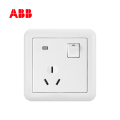 ABB开关插座德静系列白色一位三极带开关带灯插座16A