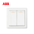 ABB开关插座徳逸系列白色二位双控带灯开关 10AX
