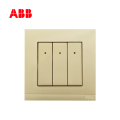 ABB开关插座由悦系列三位双控带灯开关10AX,珍珠金
