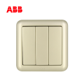 ABB开关插座德静系列珍珠金三位双控开关10AX