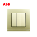 ABB开关插座由悦系列三位单控开关10AX,珍珠金