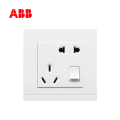 ABB开关插座由悦系列白色二位二、三极带开关插座10A
