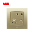 ABB开关插座由艺系列珍珠金二位二、三极带开关插座10A