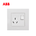 ABB开关插座由艺系列白色一位三极带开关插座10A