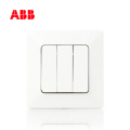 ABB开关插座由雅系列白色三位单控开关10AX