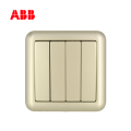ABB开关插座德静系列珍珠金四位单控开关10AX