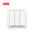 ABB开关插座德静系列白色三位单控开关10AX