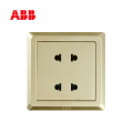 ABB开关插座徳逸系列珍珠金二位二极扁圆两用插座10A