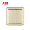 ABB开关插座德静系列珍珠金二位双控开关10AX