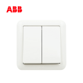 ABB开关插座德静系列白色二位单控开关10AX