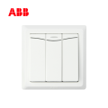 ABB开关插座徳逸系列白色三位双控带装饰线开关 10AX