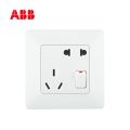 ABB开关插座由雅系列白色二位二、三极带开关插座10A