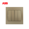 ABB开关插座永致系列朝霞金四位双控开关10AX