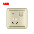 ABB开关插座德静系列珍珠金一位三极带开关带灯插座16A