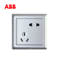 ABB开关插座徳逸系列银色二位二、三极插座10A