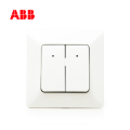 ABB开关插座由雅系列白色二位单控带灯开关10AX
