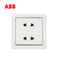 ABB开关插座德宁系列白色二位二极扁圆两用插座10A