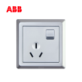 ABB开关插座徳逸系列银色一位三极带开关插座16A