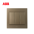 ABB开关插座永致系列朝霞金三位单控开关10AX